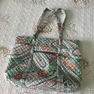 Vera Bradley Commuter Tote Citrus Paisley Laptop Travel Bag EUC
